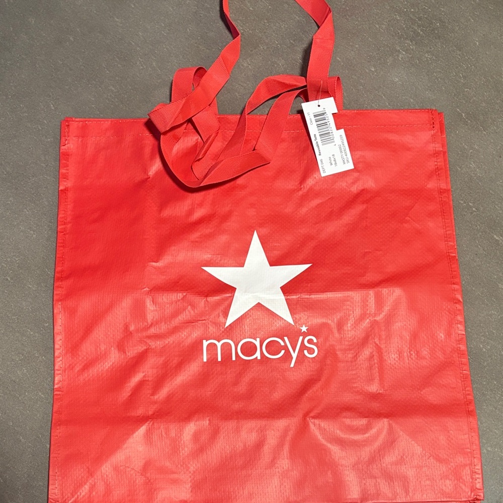 Macy's Vibrant Red Reusable Shopping Bag
